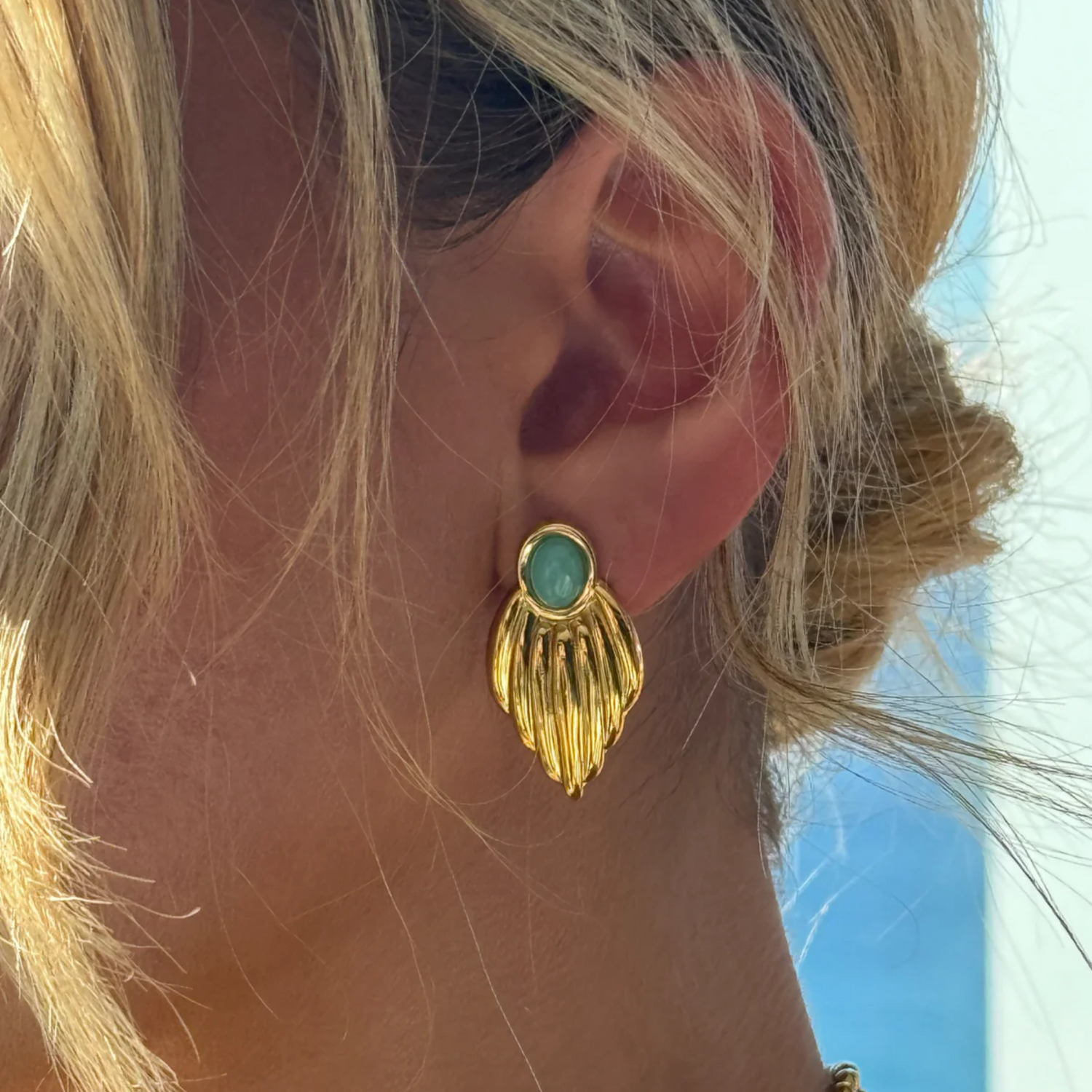 Boucles D'Oreilles Aqua